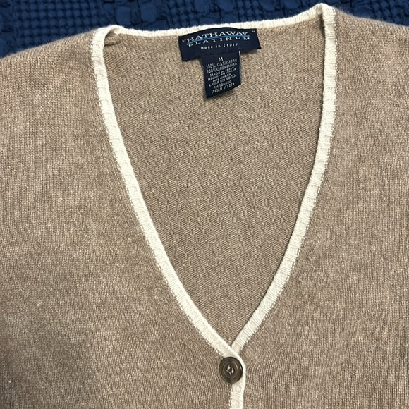 100% cashmere taupe cardigan made in Italy - Picture 2 of 9